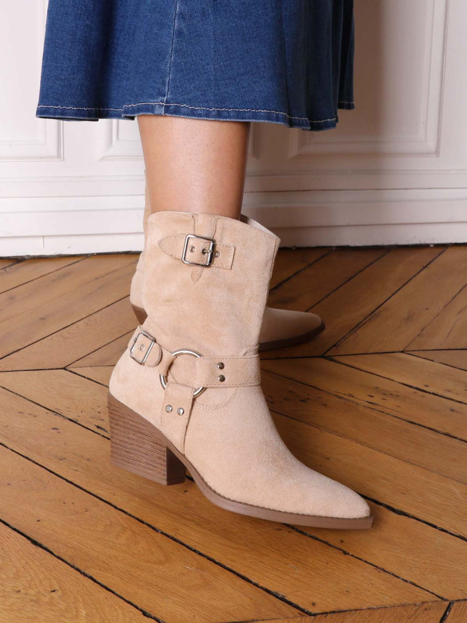 Santiags à sangles et anneau