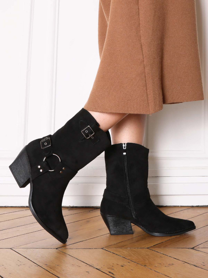 Santiags à sangles et anneau