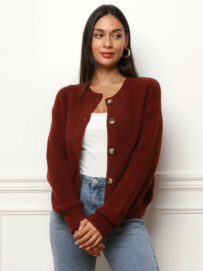 Cardigan à boutons marbrés