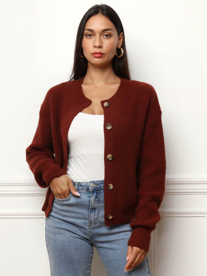 Cardigan à boutons marbrés