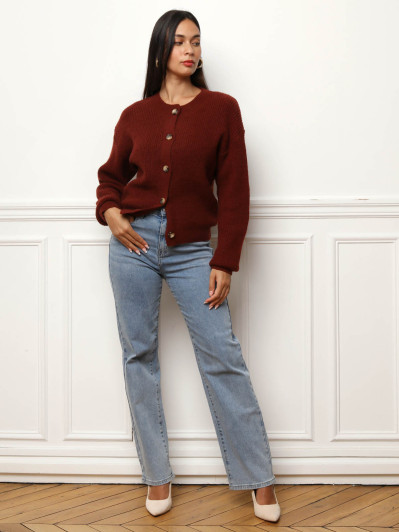 Cardigan à boutons marbrés