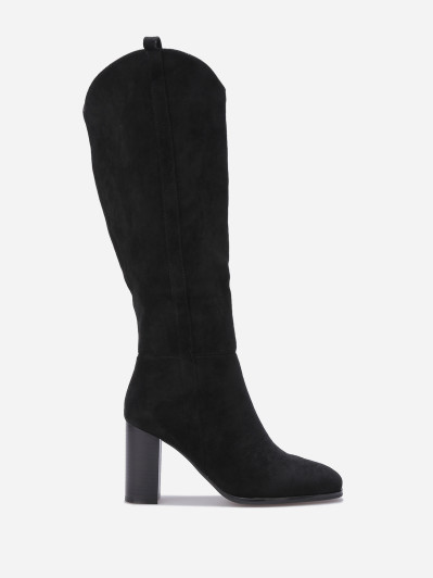 Bottes en suédine à talon