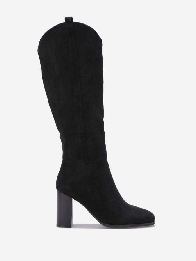 Bottes en suédine à talon