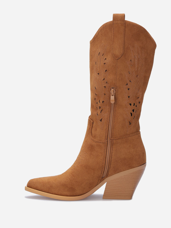 Santiags ajourées en suédine