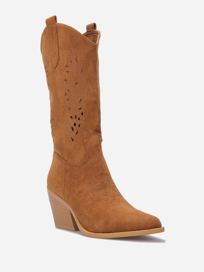 Santiags ajourées en suédine