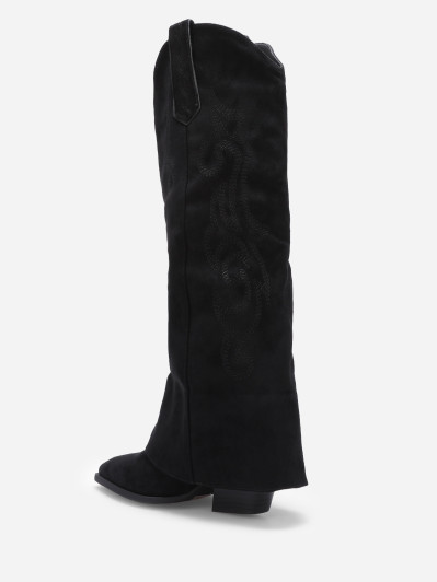 Santiags hautes à revers et surpiqûres