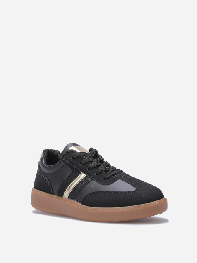 Baskets basses multi-matières