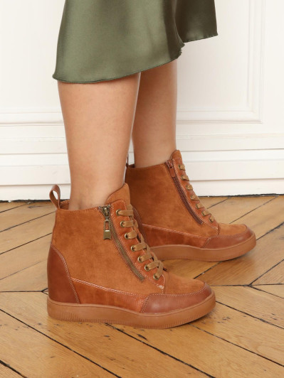 Baskets compensées bi-matières