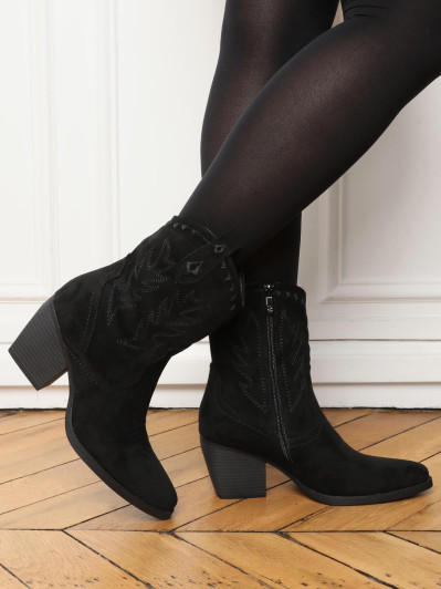 Santiags basses à surpiqures