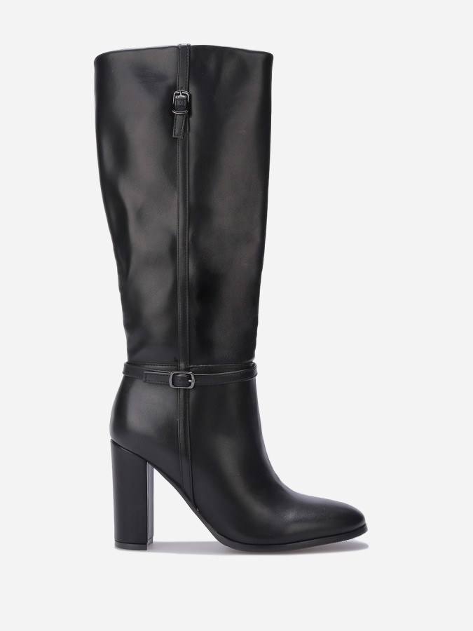 Bottes en simili à talon et brides