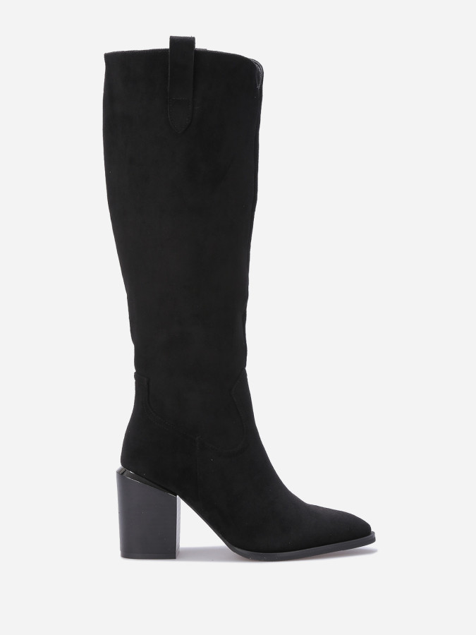 Bottes en suédine avec pièce métallique