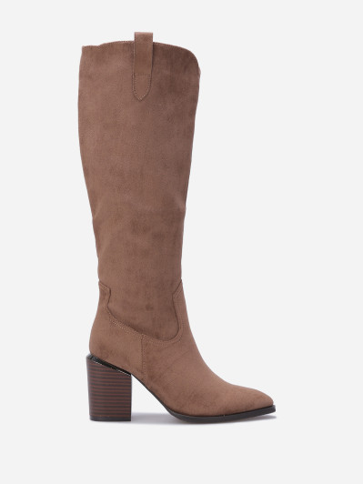 Bottes en suédine avec pièce métallique