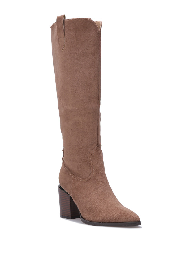 Bottes en suédine avec pièce métallique