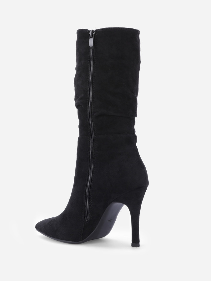 Bottes froncées en suédine