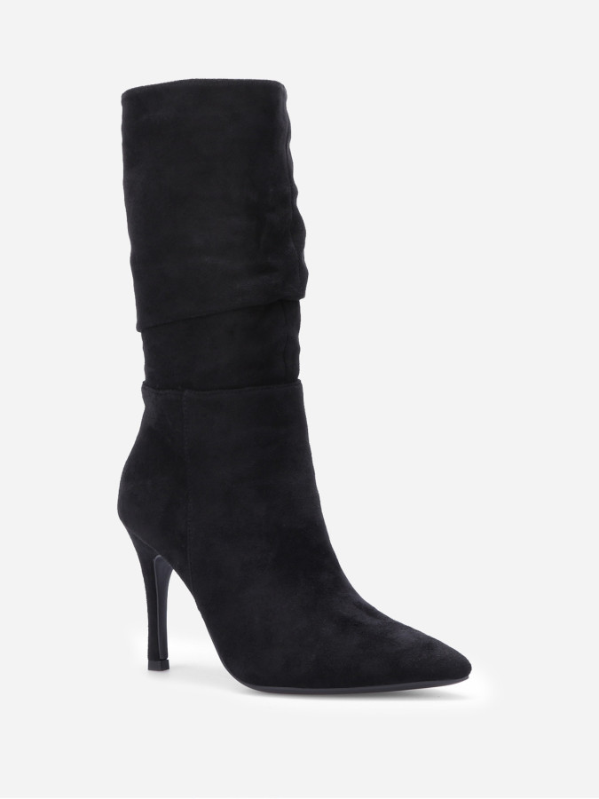 Bottes froncées en suédine