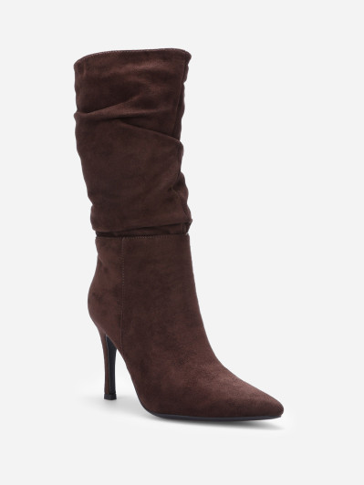 Bottes froncées en suédine