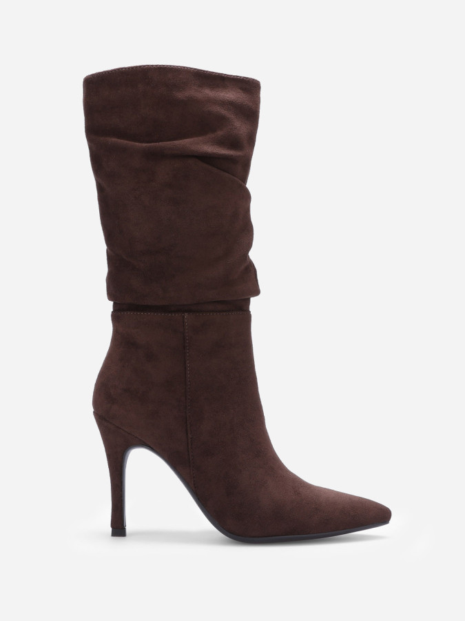 Bottes froncées en suédine