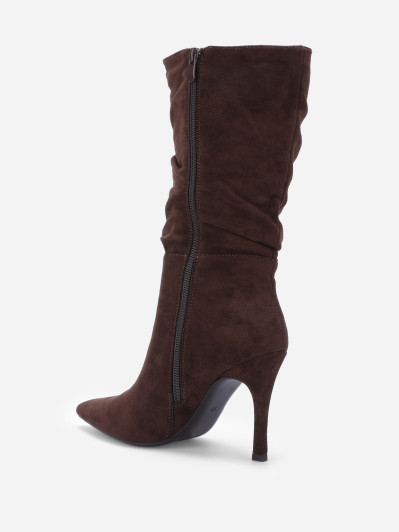 Bottes froncées en suédine