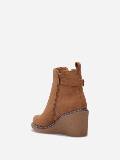 Bottines compensées en suédine