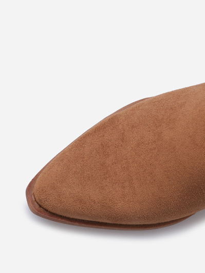 Bottines santiags froncées en suédine