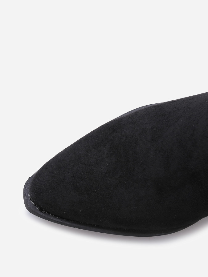 Bottines santiags froncées en suédine