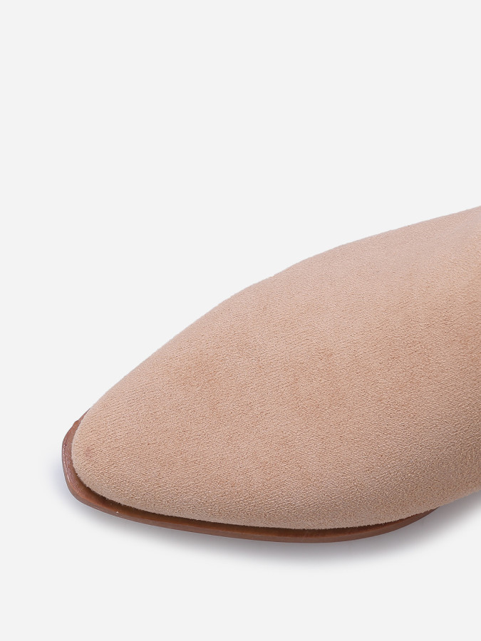 Bottines santiags froncées en suédine