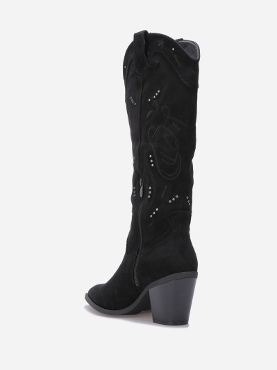 Santiags en suédine à clous