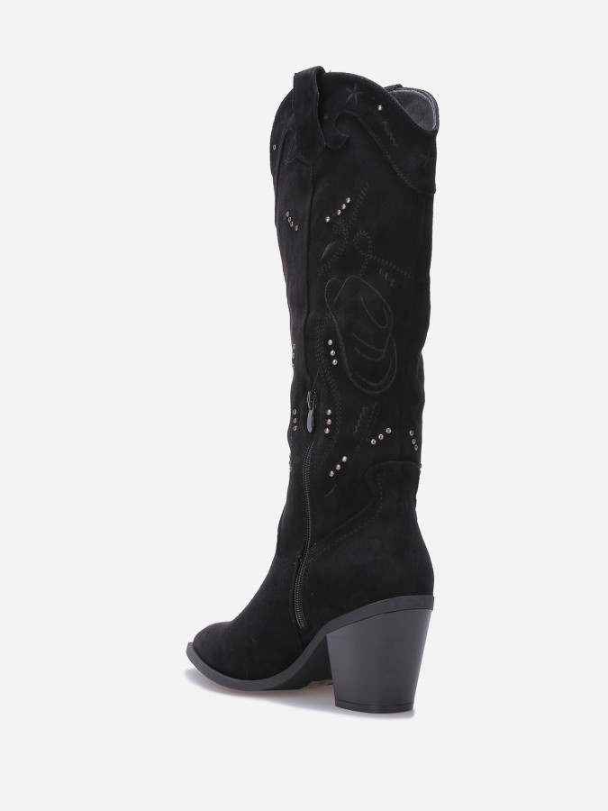 Santiags en suédine à clous