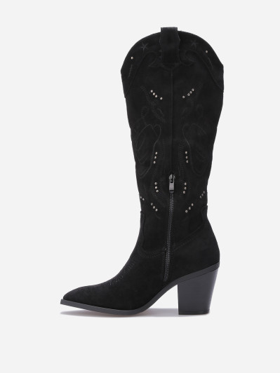 Santiags en suédine à clous