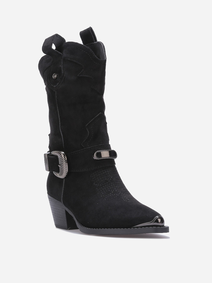 Santiags en suédine à boucle