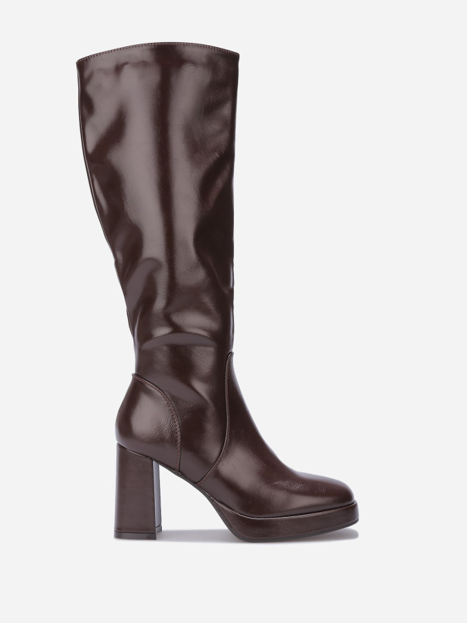 Bottes à talon carré et plateforme