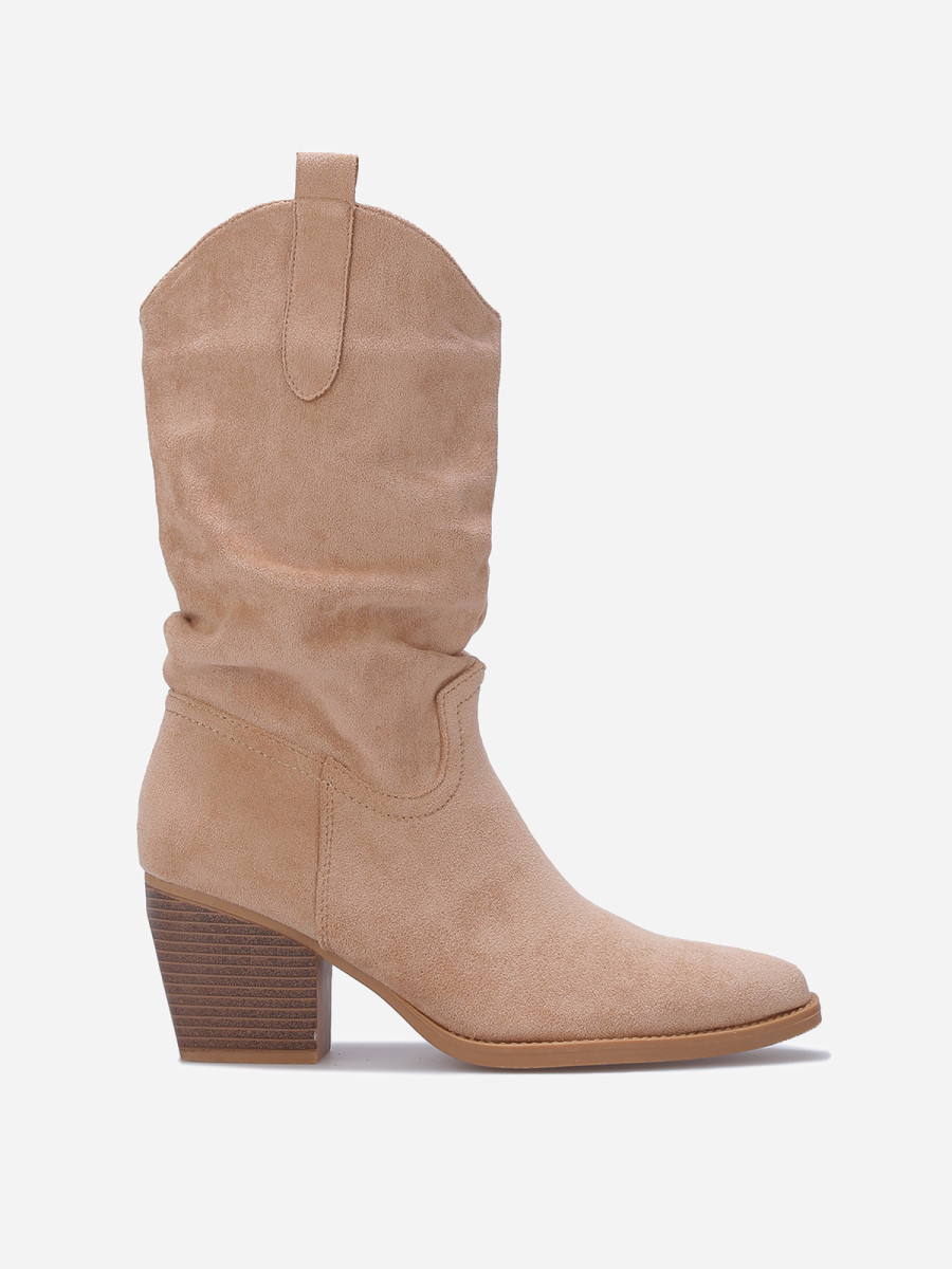 Santiags en suédine froncées