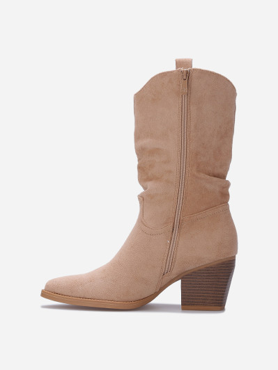 Santiags en suédine froncées