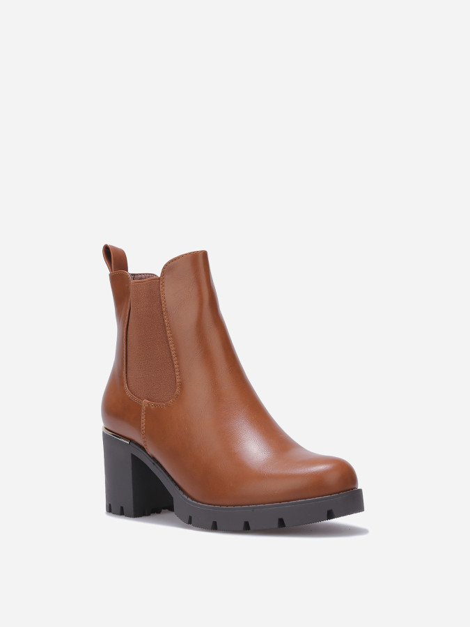 Bottines Chelsea Femme C'M PARIS - Similicuir, Talon Bas, Boucles Décoratives | Faciles à Enfiler, Idéales Pour La Ville