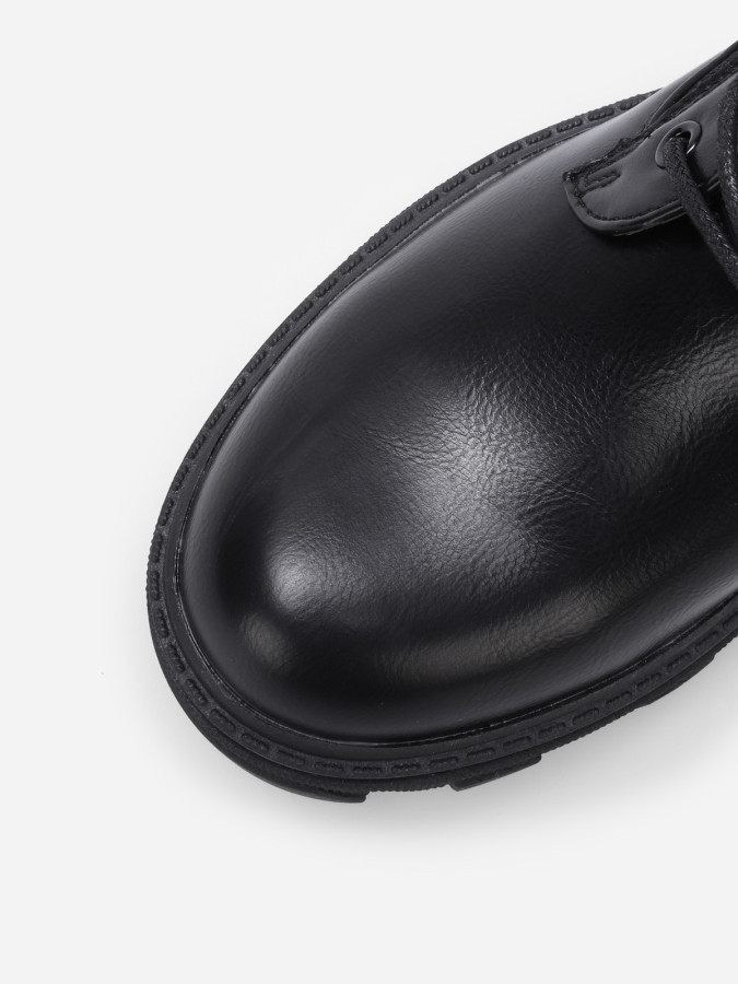 Bottines rangers en maille et simili