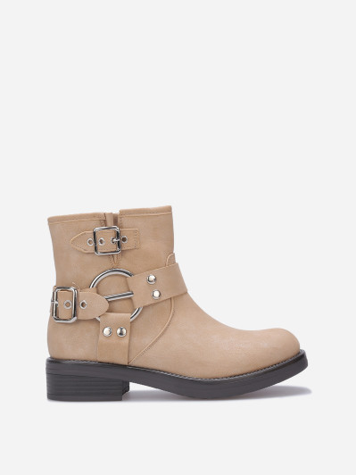 Bottines à effet mat pailleté avec boucles