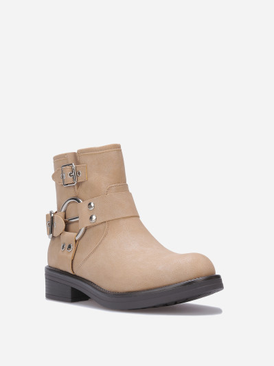 Bottines à effet mat pailleté avec boucles