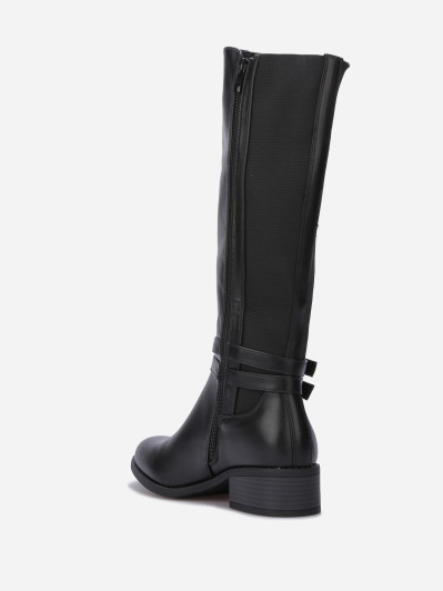 Bottes cavalières stretch à boucles