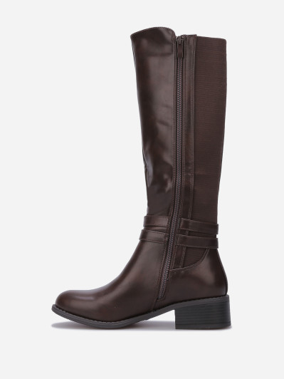 Bottes cavalières stretch à boucles