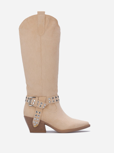 Santiags à bride nouée et cloutée