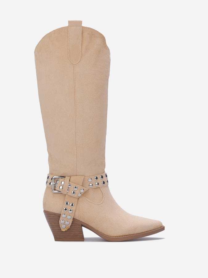 Santiags à bride nouée et cloutée