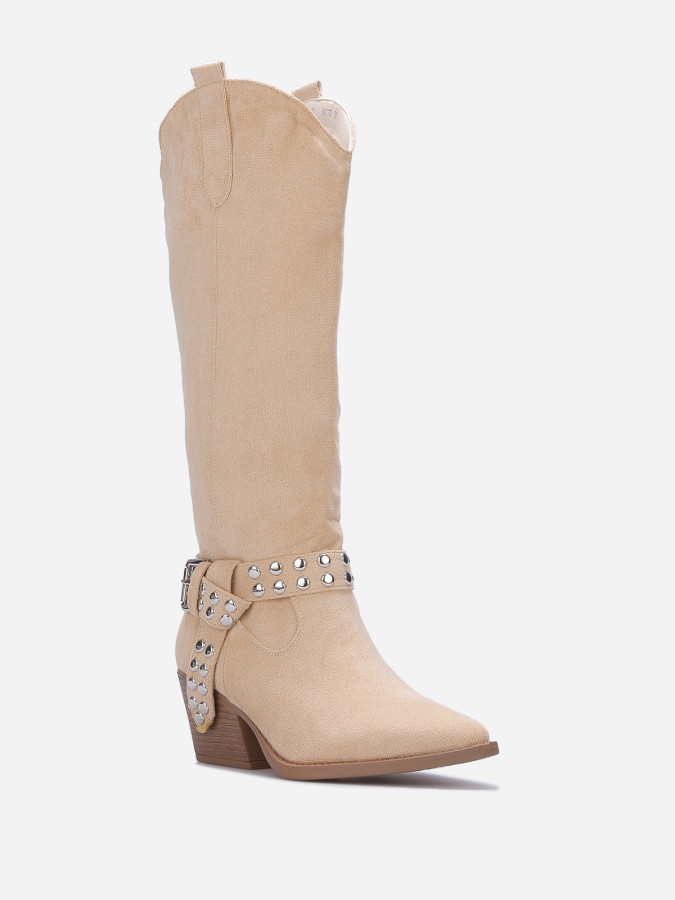 Santiags à bride nouée et cloutée