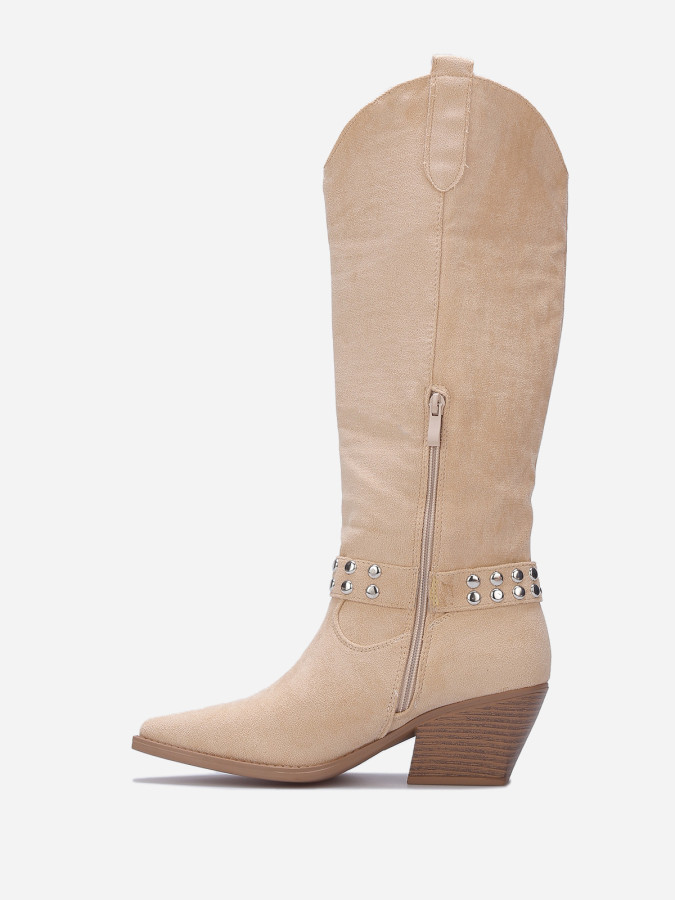 Santiags à bride nouée et cloutée