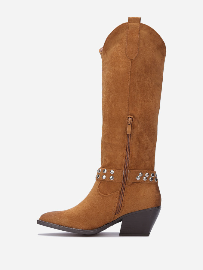 Santiags à bride nouée et cloutée