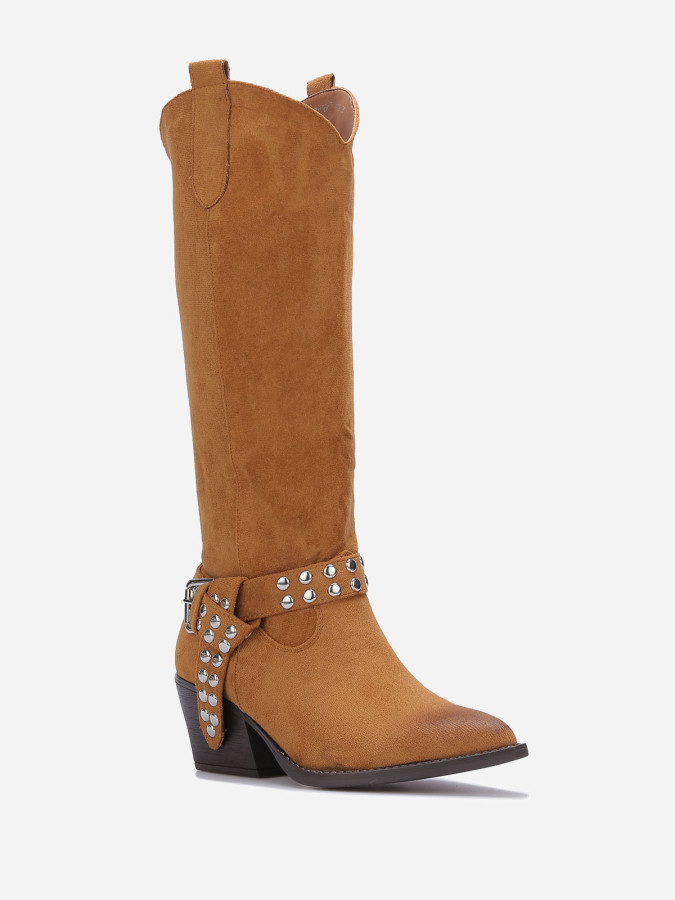 Santiags à bride nouée et cloutée