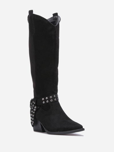 Santiags à bride nouée et cloutée