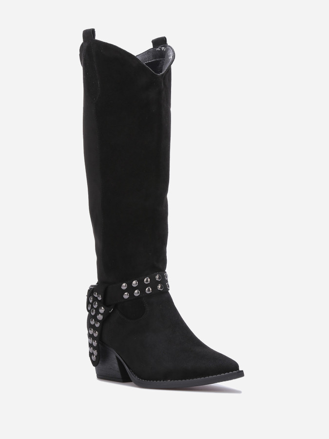 Santiags à bride nouée et cloutée