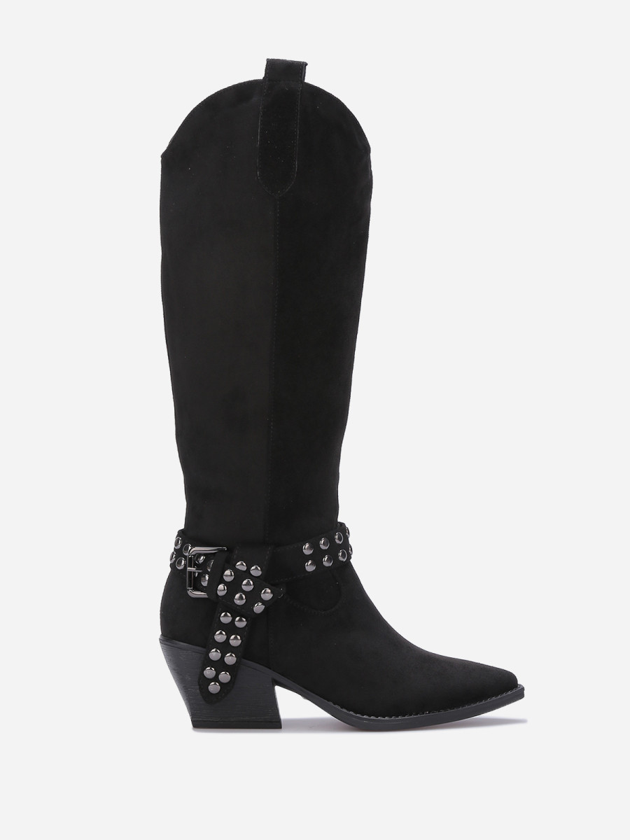 Santiags à bride nouée et cloutée