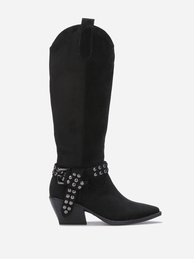 Santiags à bride nouée et cloutée