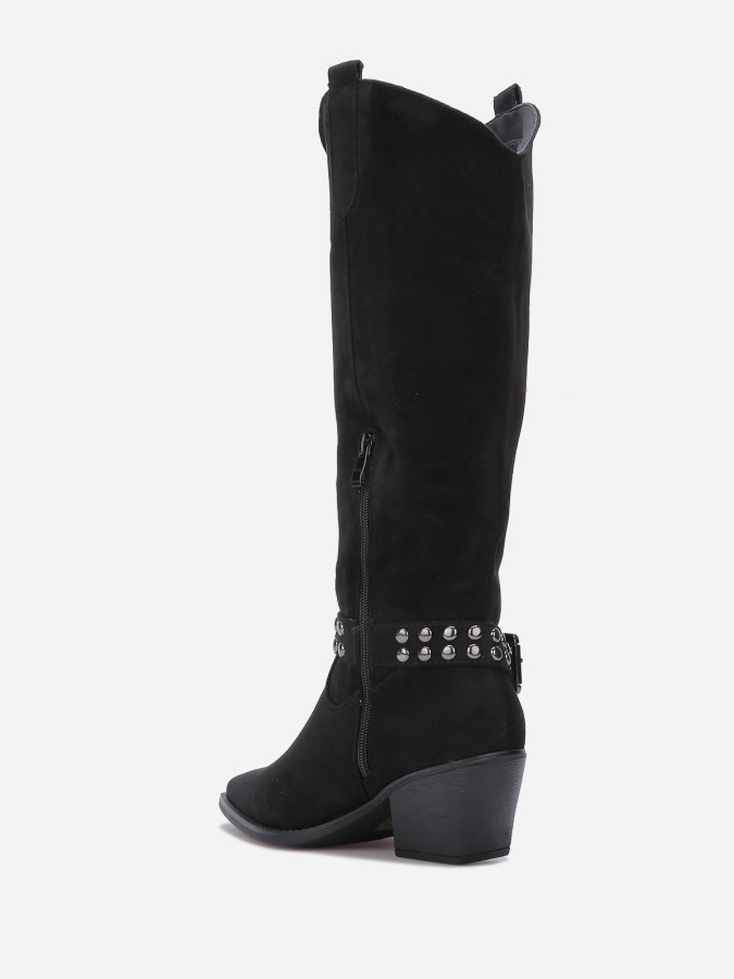 Santiags à bride nouée et cloutée